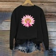 thumbnail image 3 of Olyvenn Breast Cancer Awareness Sweatershirts for Women Long Sleeve Crew Neck Pullover Tops Casual Loose Fit Shirts Black XL, 3 of 4