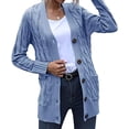 thumbnail image 2 of Women's Cardigan Fall Cardigan Lightweight Long Sleeve Knit Sweater Button Loose Jacket with Pockets, 2 of 7