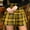 Yellow, variant on Womens Disco Party Plaid Mini Skirt Stretchy High Cut Flared Modest Skater Skirt Red,XXL