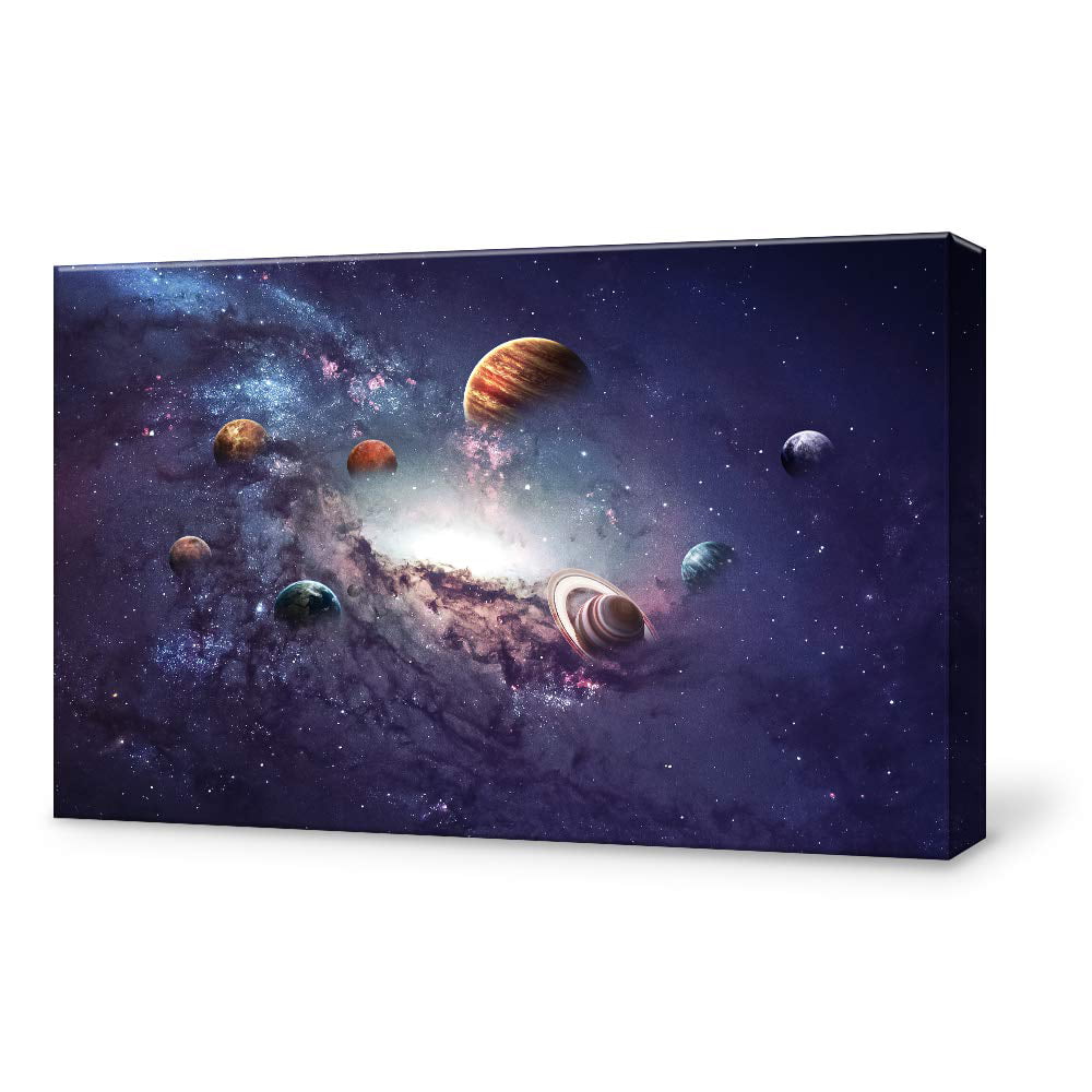 Galaxy Painting 5p Canvas Print Planets Poster Wall Art Gift Space Picture Decor 