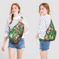 thumbnail image 3 of Boho Tropical Sling Backpack – Botanical Jungle Leaves & Monstera Print, Fashionable Multi-Functional Daypack, 3 of 4