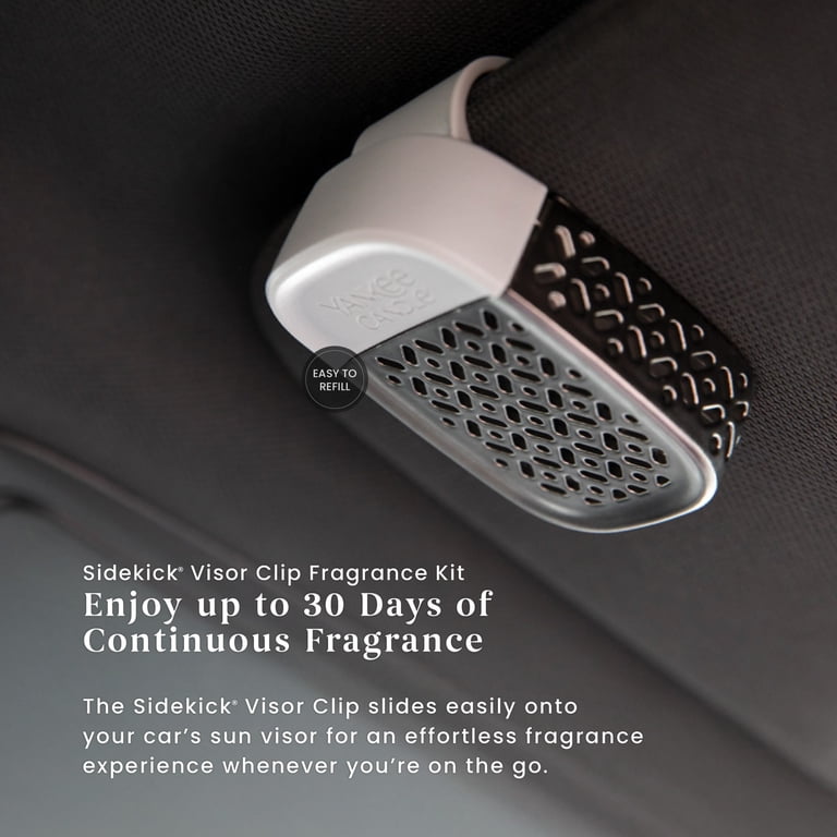 Yankee Candle Sidekick Visor Clip Fragrance Kit, Pewter Silver XO