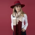 thumbnail image 5 of Tickled Pink Women's Wine Willa Colorblock Cableknit Scarf, 5 of 9
