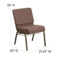 thumbnail image 5 of Flash Furniture HERCULES Series 21''W Church Chair in Brown Dot Fabric with Book Rack - Gold Vein Frame, 5 of 11