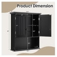 thumbnail image 3 of Wall Mount Bathroom Cabinet, Wooden Medicine Cabinet with 2 Doors & 1 Shelf, Cottage Collection Wall Organizer, Black, 3 of 4