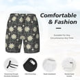 thumbnail image 5 of Lsque Mens Swim Trunks Daisies Flowers Pattern - Bathing Suit Compression Liner - Beach Swim Shorts Swimwear - (S-3XL) - Stretch Quick Dry -Small, 5 of 9