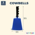 thumbnail image 2 of Blue Panda Cowbells for Sporting Events - 9.5-Inch Blue Cowbell with Handle, Pack of 2 - Sports Noise Makers for Football & Soccer, 2 of 10