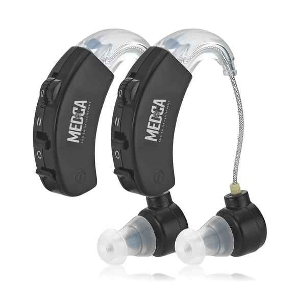 MEDca Small Digital Hearing Amplifier, Black, 2 Pack