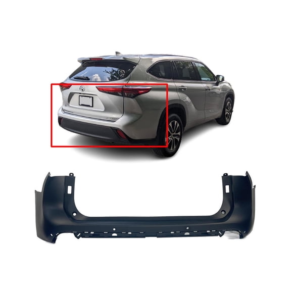 DCP Rear Upper Bumper Cover For 2020-2023 Toyota Highlander Primed TO1100355