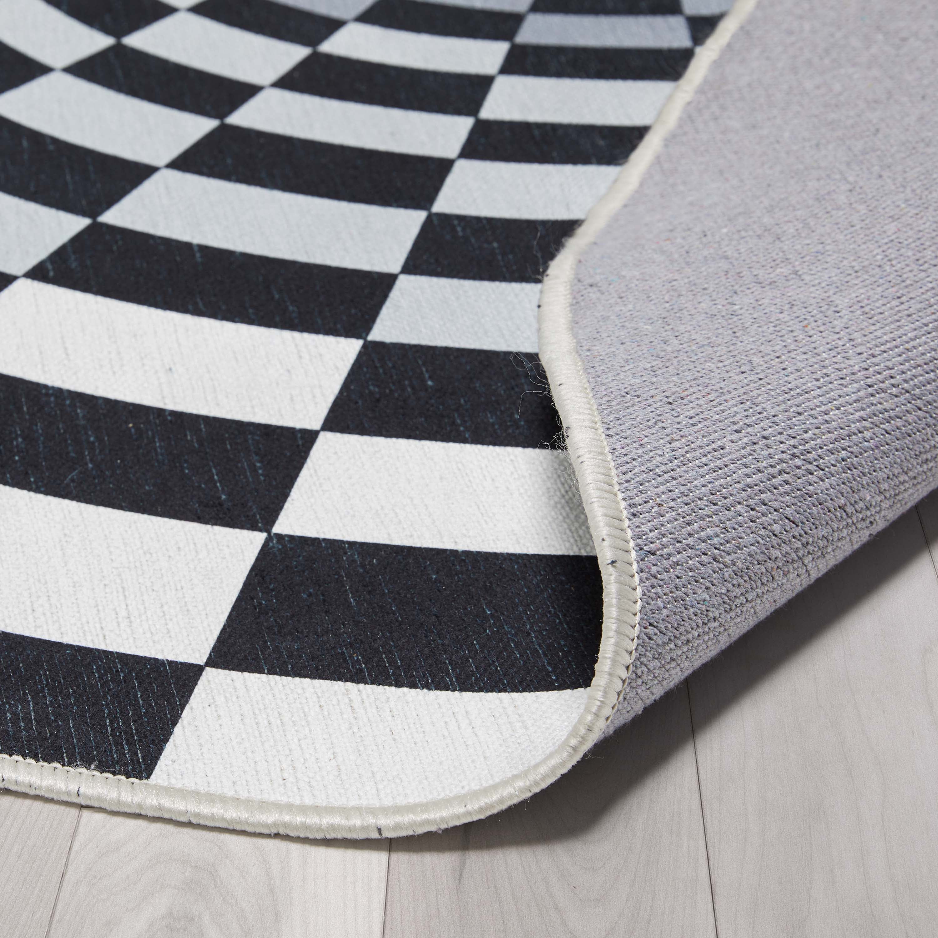 Well Woven Apollo 3D Portal Warp Hole 3D Carpet Botomless Optical Illusion Black Ivory Flat-Weave Easy to Clean 5'3" Round Area Rug