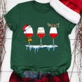 thumbnail image 2 of Gibobby Camisa navideña mujer Navidad Copa de de nieve Muñeco de nieve Estampado O Cuello Camiseta Blusa Manga corta(Verde,CH), 2 of 4