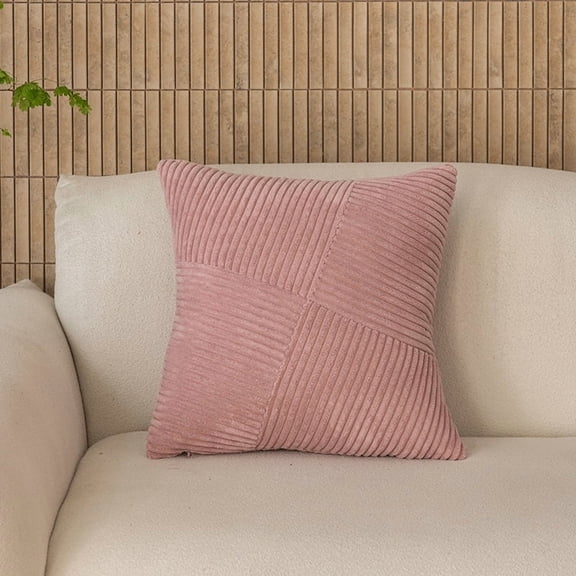 Set of 2 Corduroy Throw Pillow Covers 18x18 Windmill Patchwork Couch Bedroom Fall Decor