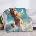 thumbnail image 3 of Fotbe Cute Angel Winged Dog Manta de Franela con Estampado, Manta Ultrasuave para Cama, Sofá, Auto, Hipoalergénica y Antibolitas-60"x50", 3 of 6
