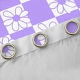 thumbnail image 4 of Manfei Kawaii Floral Blossom Curtains Pack of 2 (42x84 Each),Geometric Plaid Grid Curtains Blackout,White Purple Bedroom Curtains For Gitsl Kids,Super Cozy Room Decor, 4 of 6