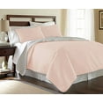 thumbnail image 1 of Amrapur Overseas Leaf Solid Reversible Quilted 3-piece Coverlet Set, Full/Queen, Blush/Silver, 1 of 3