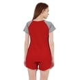 thumbnail image 5 of Inkmeso Solid 2 Pc Nightwear Set For Women Raglan Sleeves Button-Down Top & Shorts Sleepwear-82, 5 of 7