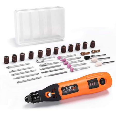 

Tacklife 3.7V Cordless Rotary Tool Portable Perfect for Nail Polishing and Light Duty 31 Accessories and USB Charging Cable-PCG01B