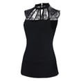 thumbnail image 3 of kpoplk Cute Graphic Tees for Women,Womens Summer Tops Casual Dressy 2023 Cold Shoulder Halter Neck Lace Short Sleeve Wrap Cute Shirts Fall Trendy Plain Blouses(Black,M), 3 of 5
