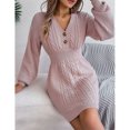 thumbnail image 3 of Sweater for Women Lantern Sleeve Sweater Dress Casual Pullover Cable Knitted Sweaters Alsol Lamesa, 3 of 6