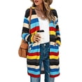 thumbnail image 1 of FASHIONWT Women Plus Size Printed Loose Long Sleeve Casual Cardigan Top, 1 of 4