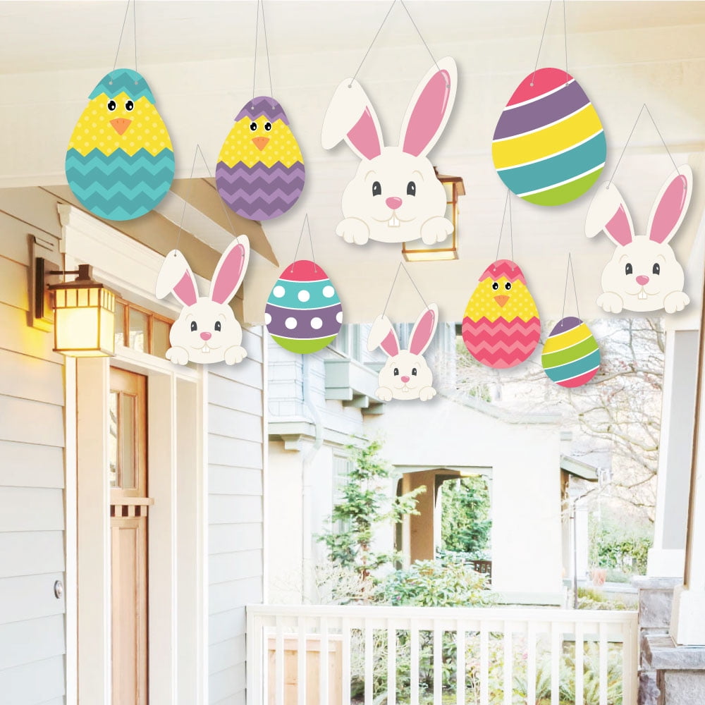 Hanging Hippity Hoppity Outdoor Easter Bunny Party Hanging Porch & Tree Yard... by Big Dot of Happiness, LLC