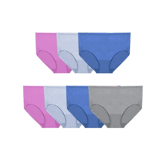 Fit for Me by Fruit of the Loom Women's Plus Size 360 Cotton Stretch Brief Underwear, 6 1 Bonus Pack