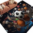 thumbnail image 2 of Sports Area Rug 5x7 FT, Non Slip Bedroom Throw Carpet, Football Basketball Baseball Ball Games Washable Soft Floor Carpet Non-Shedding Rug for Dining Room Bedside Classroom Desk, 2 of 9