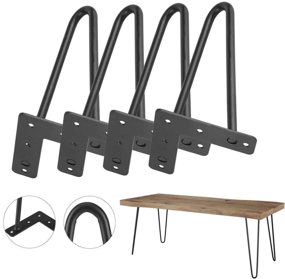 Wobythan 4PCS 8" Hairpin Furniture Legs, DIY Furniture Iron Table Legs