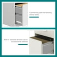 thumbnail image 5 of Space Solutions 18" Deep 3 Drawer Mobile Letter Width Vertical File Cabinet, White, 5 of 15