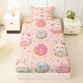 thumbnail image 3 of Erosebridal Easter Kids Twin Sheet Sets,Cute Rabbit Colorful Doughnut Pattern Bedding For Girls 3 Pieces, 3 of 6