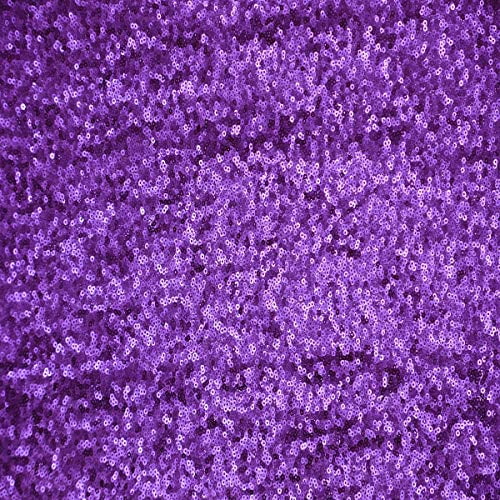 Purple Full Sequin Fabric for Dress, Purple Sequins on Mesh Fabric by the  Yard