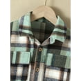 thumbnail image 4 of Bagilaanoe Little Boy Girl Plaid Shirt Jacket Long Sleeve Single-Breasted Shacket Coat with Pockets 2T 3T 4T 5T 6T 7T Kids Fall Casual Outwear, 4 of 8