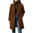 thumbnail image 5 of XRoczxe Women's Double Breasted Long Coat, Notched Lapel Wool Blend Overcoat, Elegant Solid Color Winter Jacket with Pockets for Work Daily Wear, 5 of 8