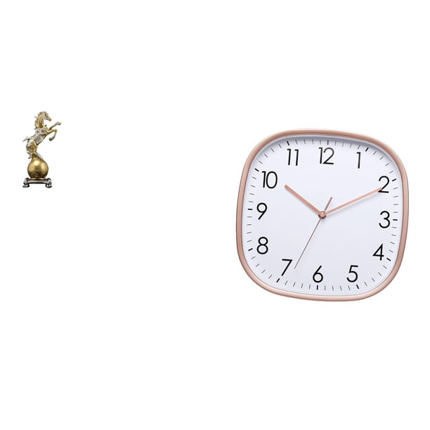 Figura de escritorio,Estante de estatua de caballo para escritorio,oficina,decoración del hogar,Figura decorativa de escritorio de resina para decoración del hogar,Reloj de pared,Reloj de
