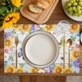 thumbnail image 4 of Spring Flowers Placemats Set of 8, Watercolor Sunflowers Daisy Butterflies Wood Placemats for Dining Table, Place Mats for Kitchen Tabletop, Waterproof Wipeable Dining Table Mats Set, 4 of 9