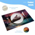 thumbnail image 3 of BaHomeck placemats Set of 4 rectangle Linen Cotton Placemats for Dining Table Washable Heat Resistant,18*12inch,Stunning Sunset On The Beach With Palm Trees And Waves, 3 of 4