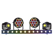 Jmaz Lighting JZ2008 Versa Flex Bar All-In-One Lighting System with 2 Movers & FX Bar