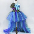 thumbnail image 4 of Vestido de tul con tutú de pavo real para niñas, vestido de princesa con cola larga y plumas de flores, vestido de fiesta de Halloween para niños, 4 of 5