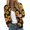 Saffron, variant on Women's Floral Print Bomber Jacket Stylish Sunflower Pattern Zip-Up Lightweight Casual Outerwear