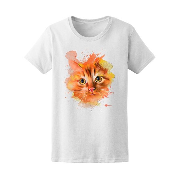 Cute Cat Splash Art Tee Women's -Image by Shutterstock