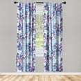 thumbnail image 3 of Ambesonne Floral Curtains, Roses Flowers Colorful Plot, Pair of 28"x63", Persian Blue and Pale Purple, 3 of 5