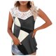 thumbnail image 1 of Camiseta sin mangas de encaje con estampado de mujer Camiseta sin mangas de empalme de cuello redondo Camiseta ligera y cómoda delgada OAVQHLG3B Store lin121212, 1 of 5