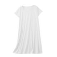 thumbnail image 2 of Abomasnow Women's Nightgown Comfy Cotton Nightshirts Short Sleeves Sleepwear Soft Crew Neck Nightdress S-2XL, 2 of 6