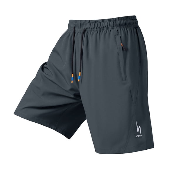 DayScoop Fashion Shorts for Men Solid Color Shorts Casual Summer Elastic Waist Zippered Pocket Fitness Training Sport Short Pants