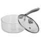 thumbnail image 4 of Olla de vidrio con tapa Cacerola pequeña de vidrio de borosilicato alto con tapa Mango de acero inoxidable para cocinar sopas de fideos en una estufa eléctrica, 4 of 6