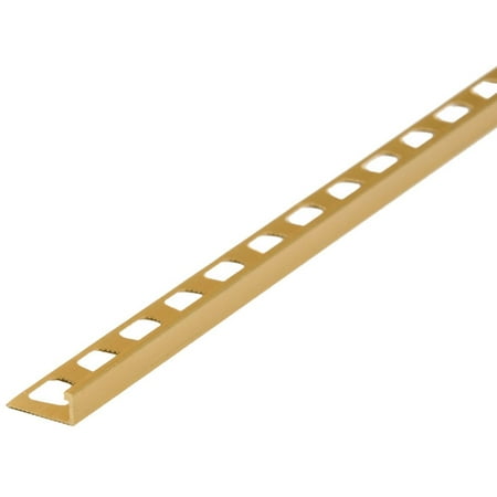 MD 222254 0.25 in. x 8 ft. Tile Edging Trim, Satin Brass - Pack of 10