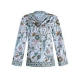 thumbnail image 4 of Cilcicy Retro Print Holiday Loose Button Long Sleeve Shirt Top Women, 4 of 4