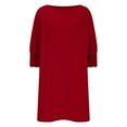 thumbnail image 6 of Summer Dresses for Women Plus Size, Women's Casual Summer Dress Spring Short Sleeve Dress With Pockets Beach A Line Casual Dress(Red,XL), 6 of 8