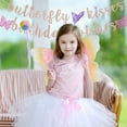 thumbnail image 5 of Butterfly Kisses Birthday Wishes Banner, Butterfly First Birthday Party Banner, Butterfly Birthday Party Decorations (Rose Gold), 5 of 6