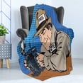 thumbnail image 4 of Paparazzi Soft Flannel Fleece Throw Blanket, Press Journalist with Camera Pop Art Retro Style Media Theme, Cozy Plush for Indoor and Outdoor Use, 70" x 90", Azure Blue Multicolor, by Ambesonne, 4 of 5